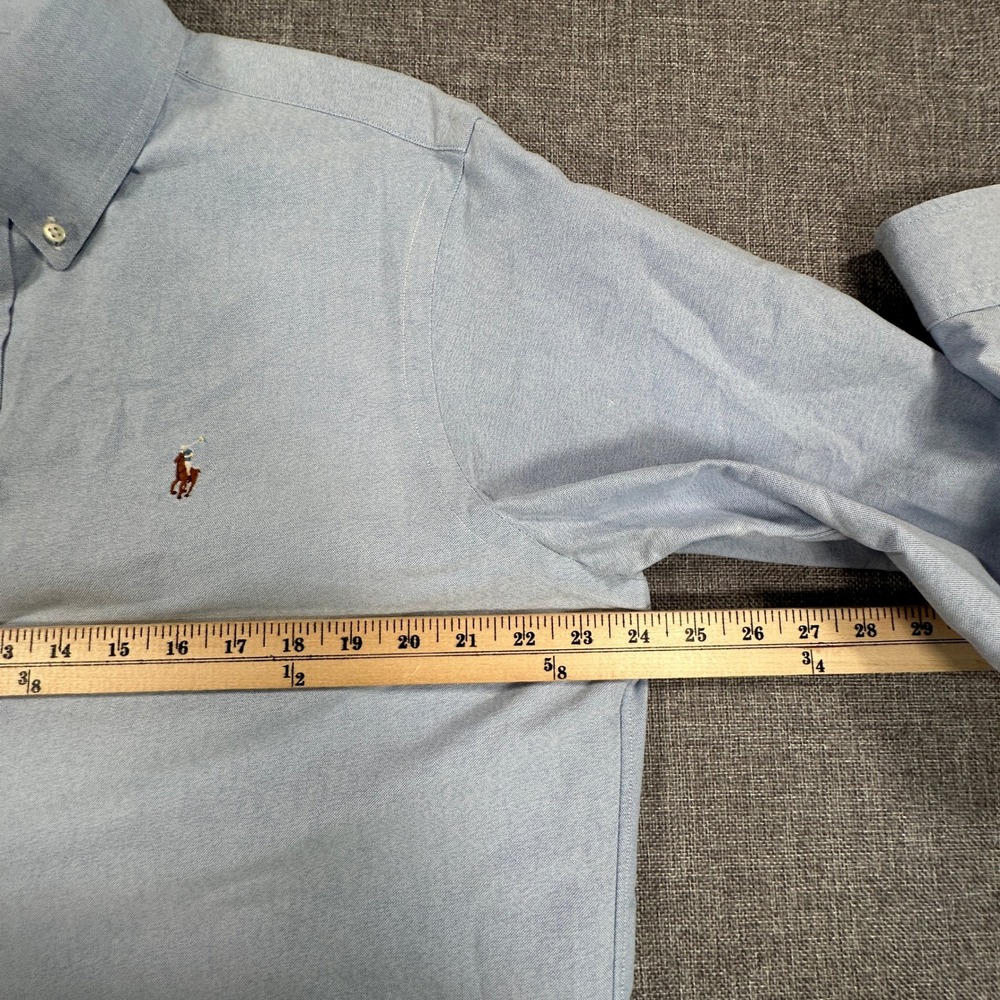 Ralph Lauren Oxford Shirt Mens XL Light Blue Custom Fit Button Down Flesh Pony - Picture 5 of 7